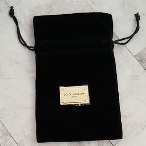 Dolce & Gabbana Black Velvet Bag with Gold Accent